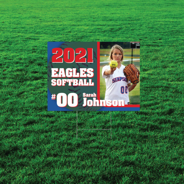 Softball Customizable Player Yard Sign Rapids Reproductions